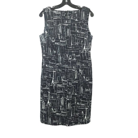 Grace Elements Dresses & Skirts - Grace Elements City Print Sleeveless Scoop Neck Dress Womens Sz 10 Black White